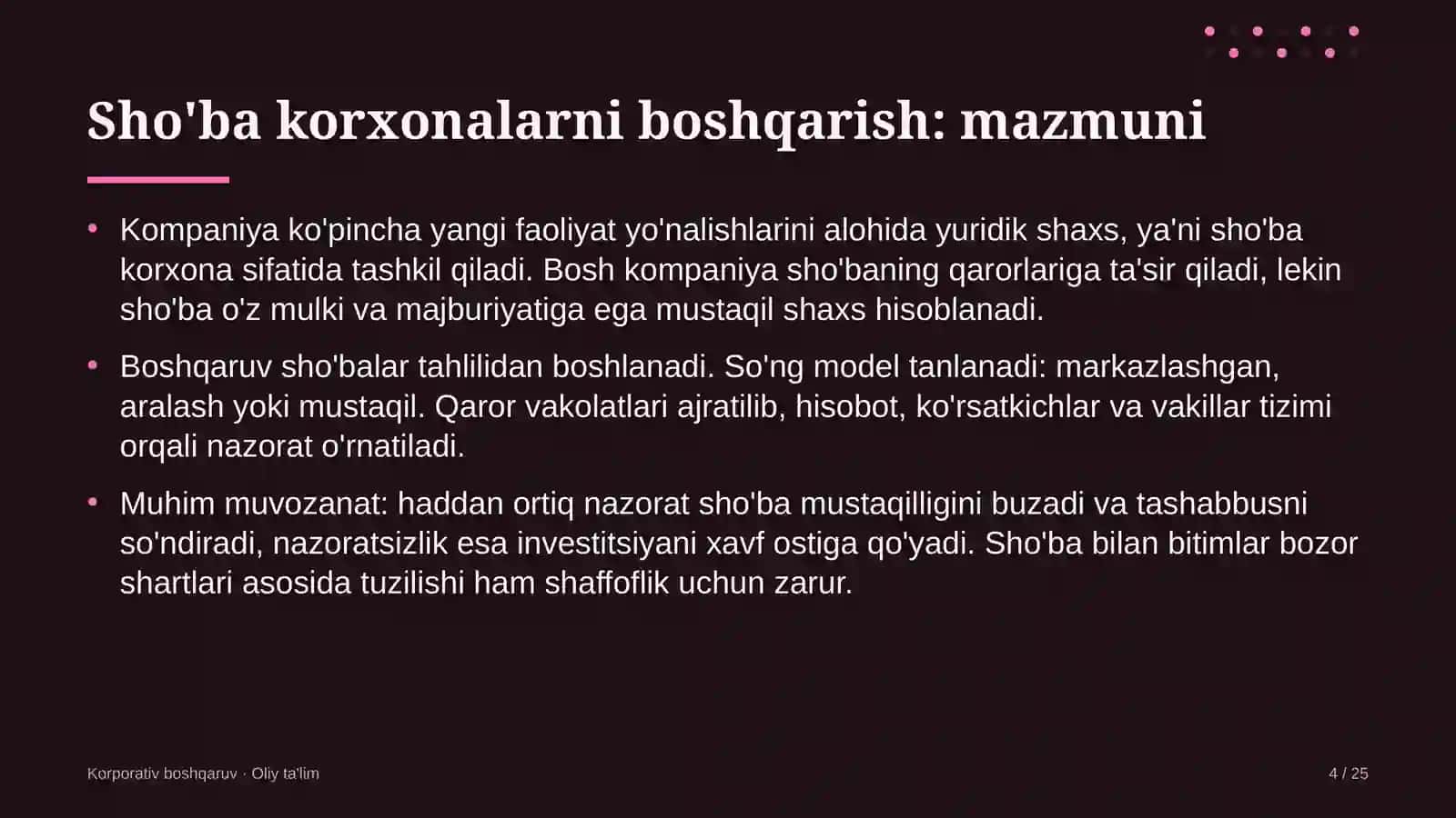 Quyonchilikda sho'ba korxonalarni boshqarish 4