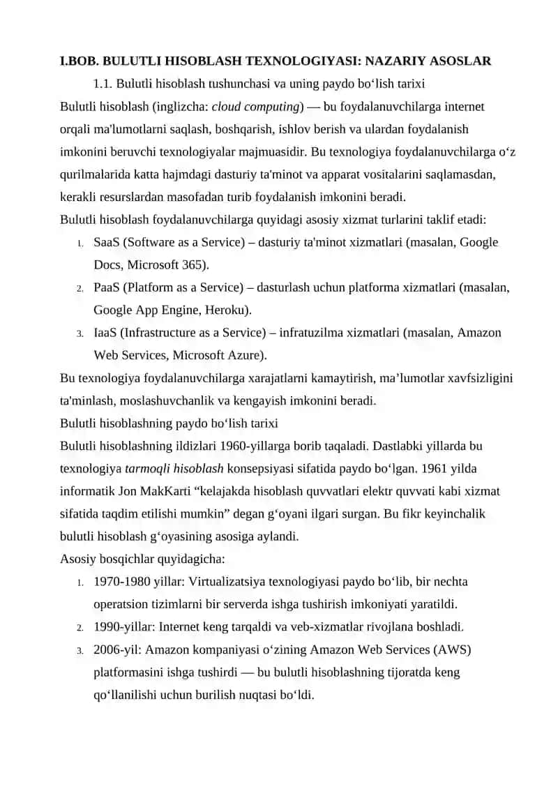BULUTLI HISOBLASH VA MALUMOTLARNI SAQLASH 4