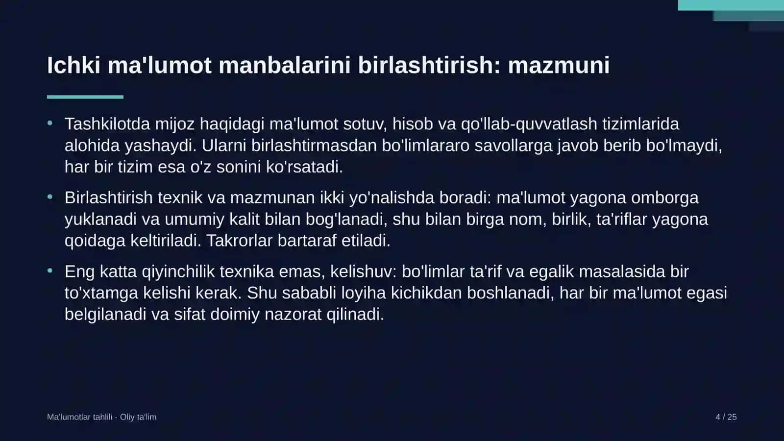 Bog'dorchilikda ichki ma'lumotlar manbalarini birlashtirish 4
