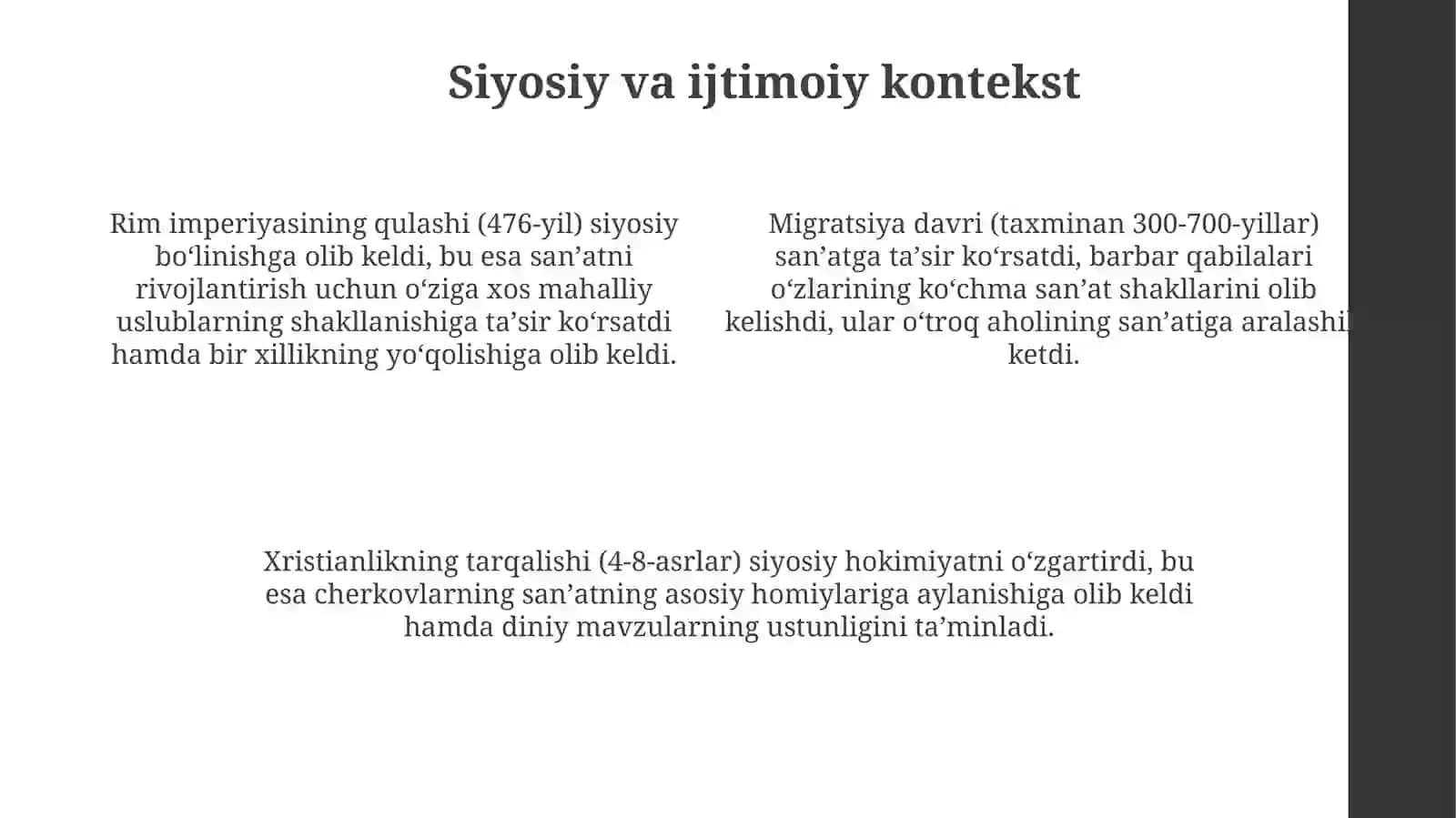 Ilk o‘rta asrlarda san'at rivoji 4