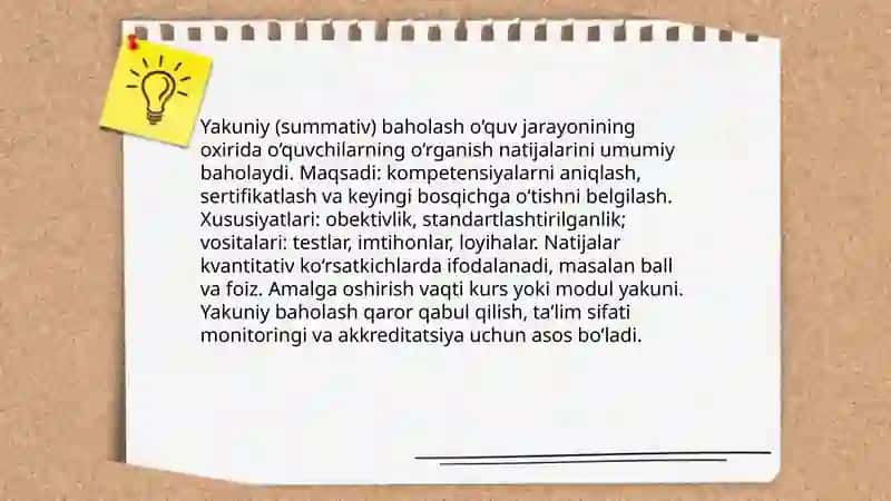 Baholash turlari 4