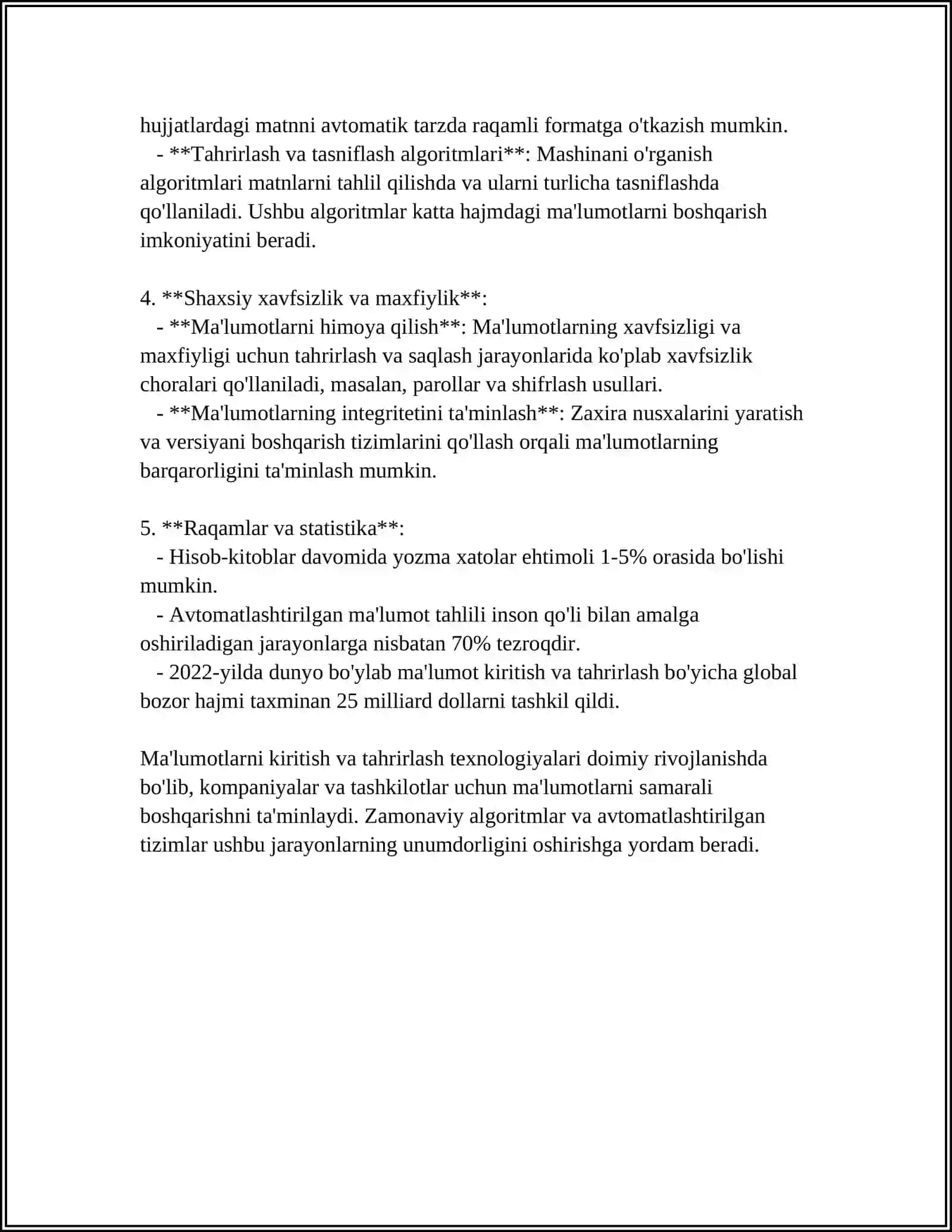 MS EXCEL DASTURI VA UNING IMKONIYATLARI 4