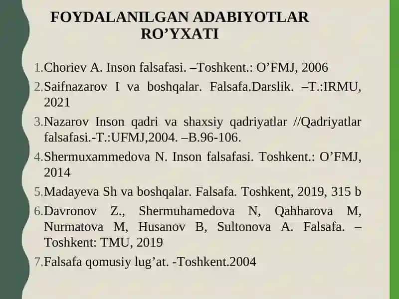 INSON FALSAFASI (FALSAFIY ANTROPOLOGIYA) 4