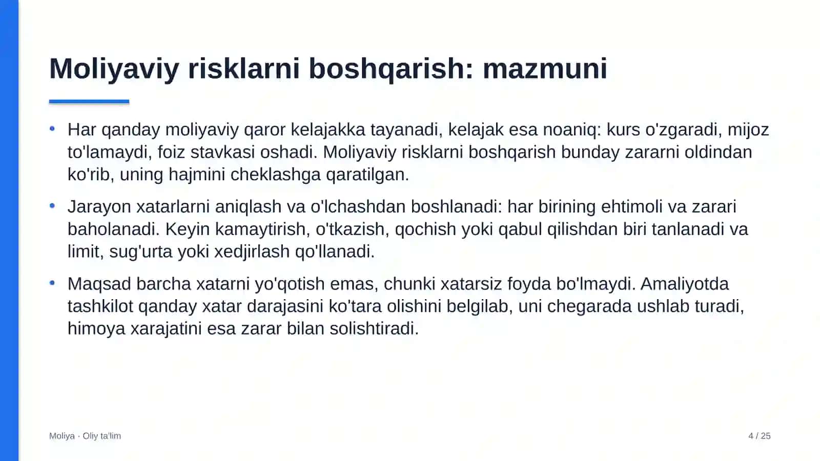 Xususiy telekanallarda moliyaviy risklarni boshqarish 4