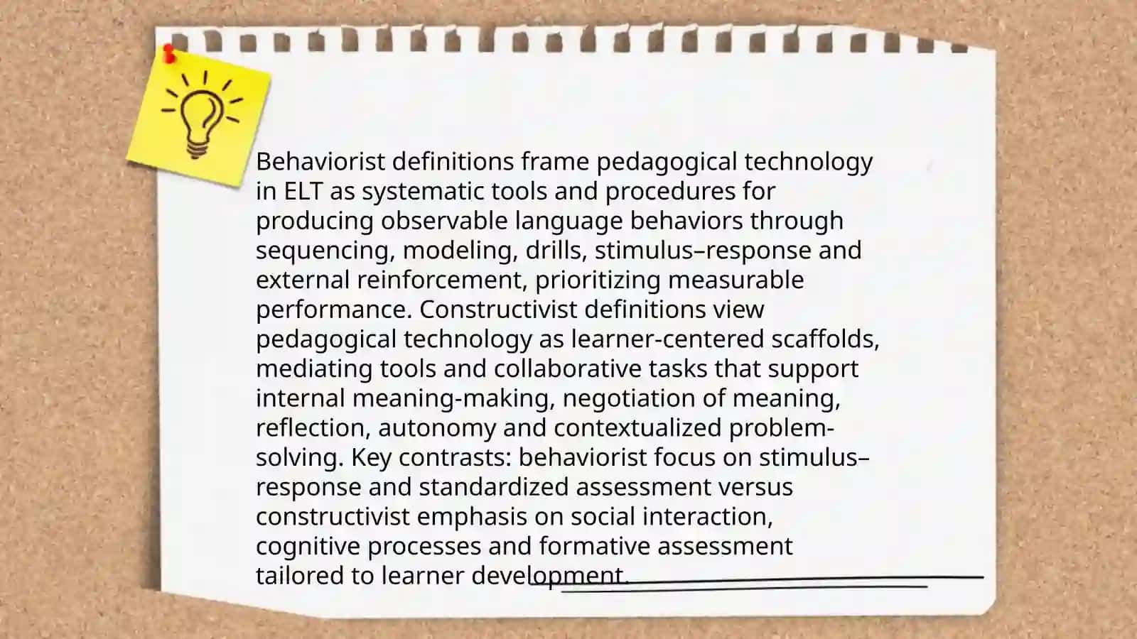 Comparative definitions of "pedagogical technology " and an ELT-oriented working definition 4