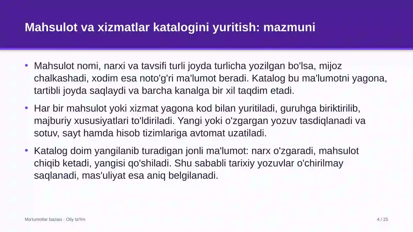 Turizmda mahsulot va xizmatlar katalogini yuritish 4