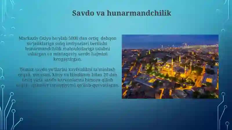 Amir Temurning iqtisodiy qarashlari 4