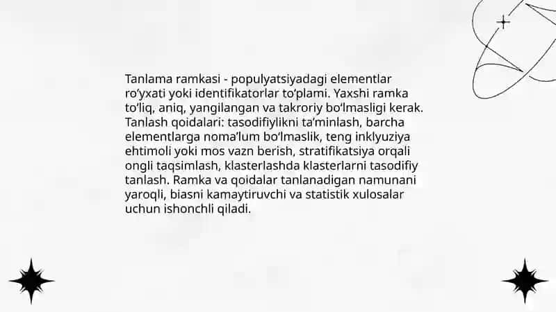 Statistikada tanlama kuzatish 4