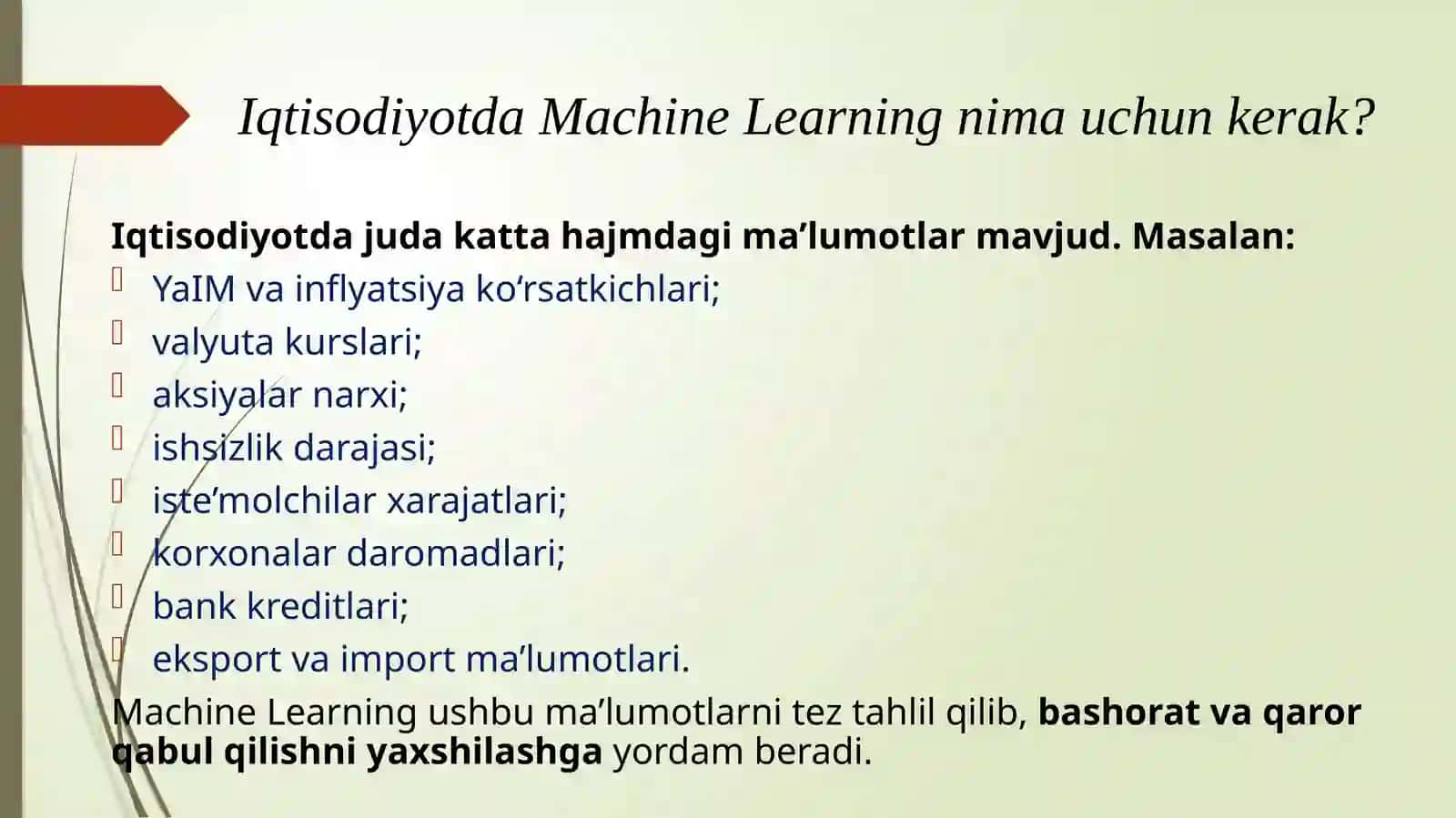 Iqtisodiyotda mashinali o'rgatish usullari ( machine learning ) 4