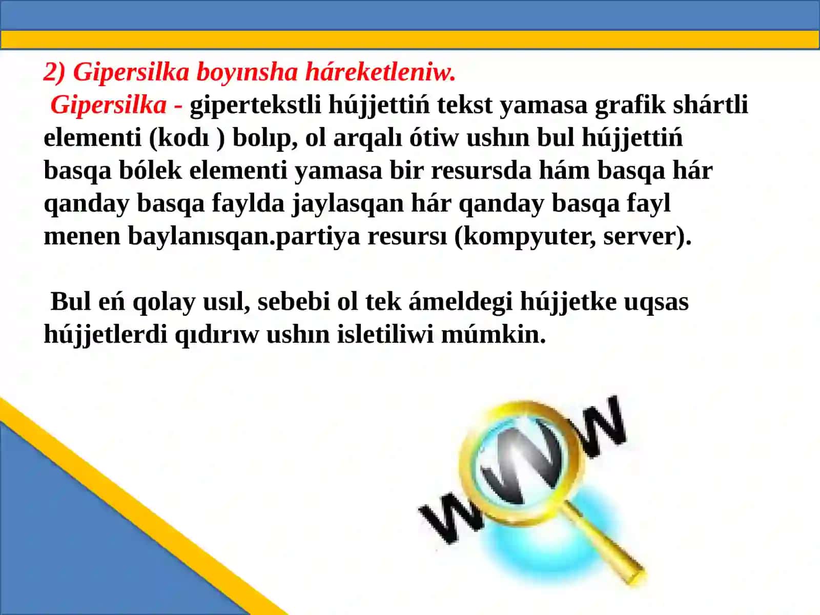 Internette maǵlıwmatlar izlew 4