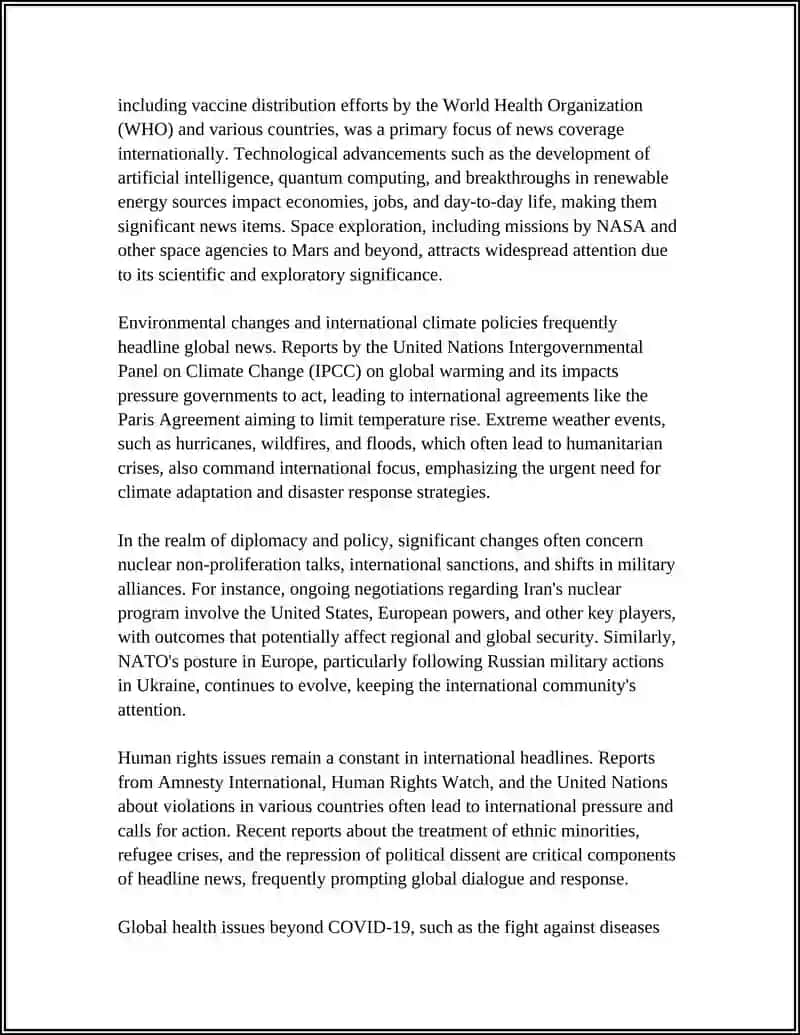 HEADLINE NEWS course 4