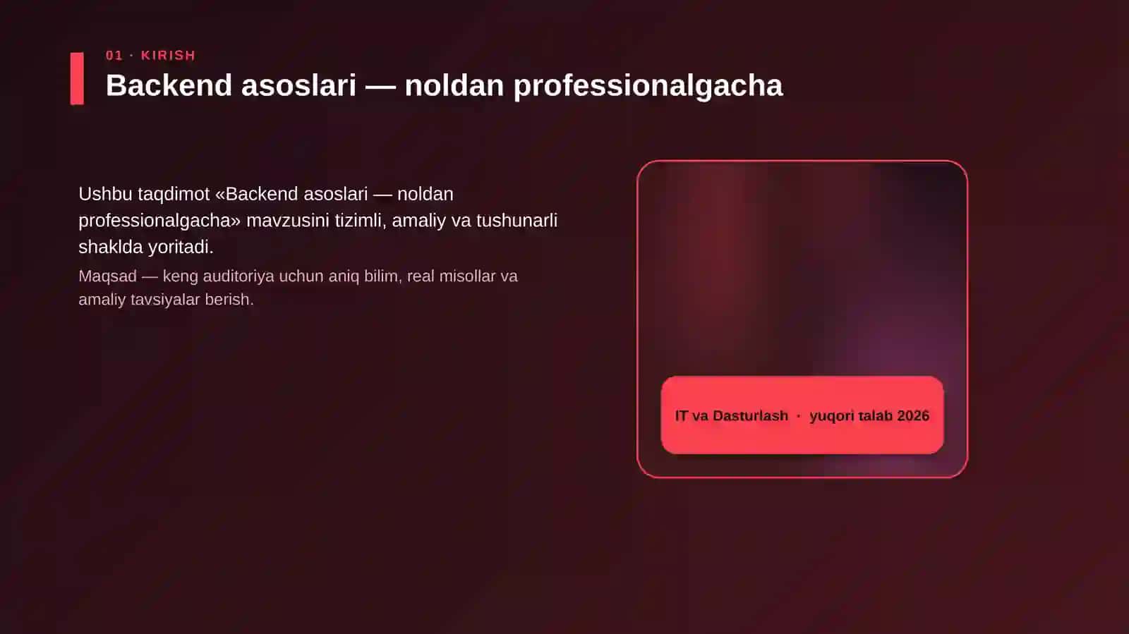 Backend asoslari — noldan professionalgacha 4