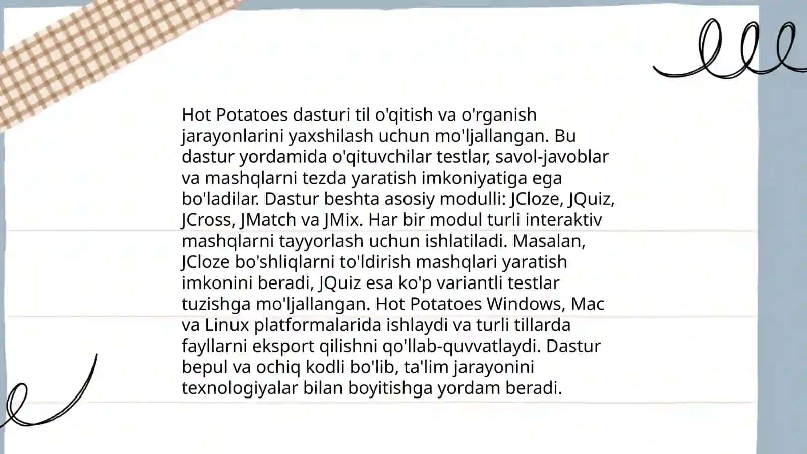 Hot Potatoes dasturi 4