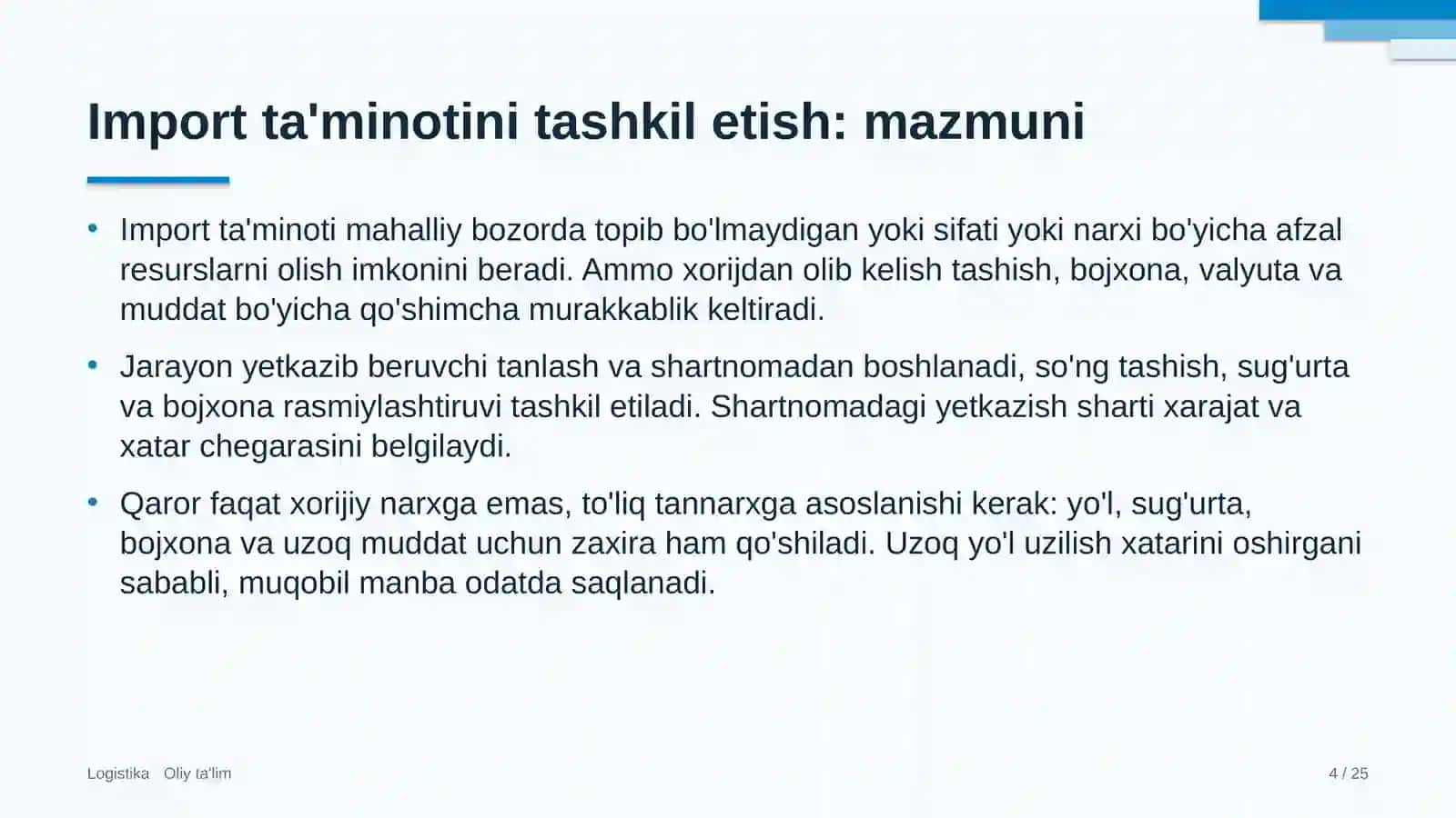 Avtovokzallarda import ta'minotini tashkil etish 4