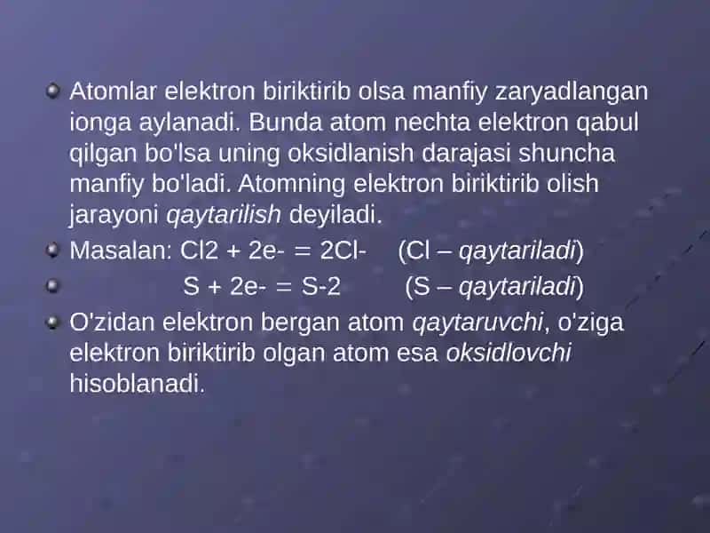 Oksidlanish qaytarilish reaksiyalari 4
