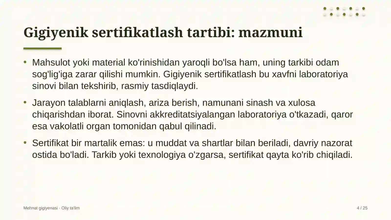 Telegram kanallarida gigiyenik sertifikatlash tartibi 4