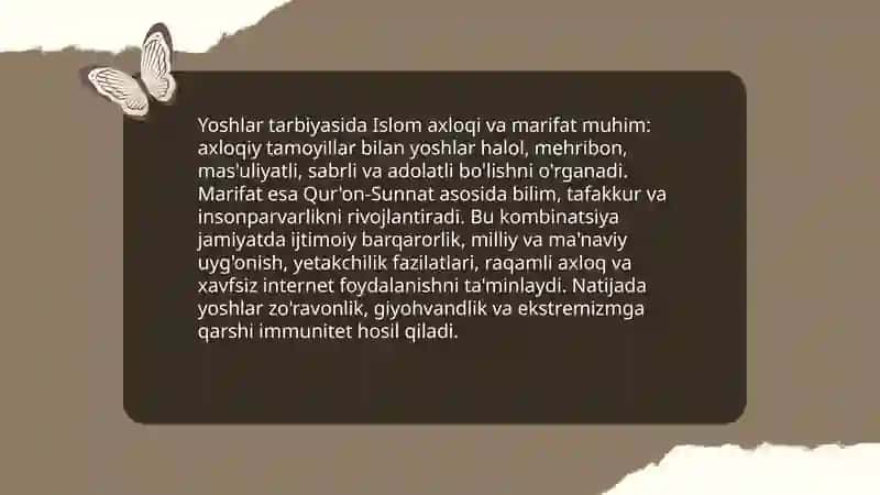 Islom qadriyatlari va marifatning hozirgi davrdagi ahamiyati 4