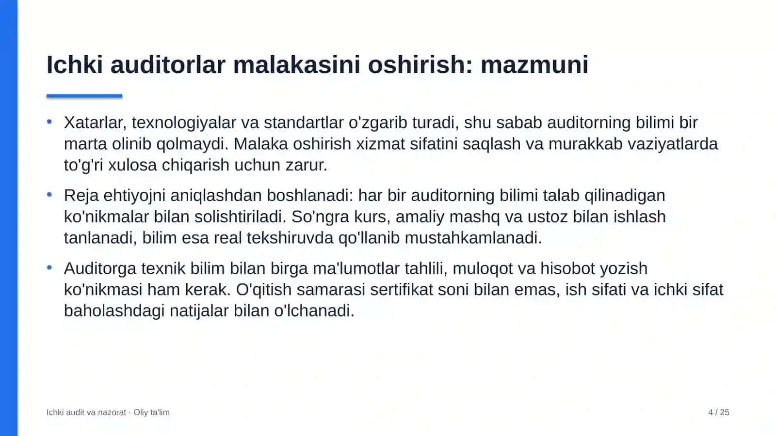 Shisha sanoatida ichki auditorlar malakasini oshirish 4