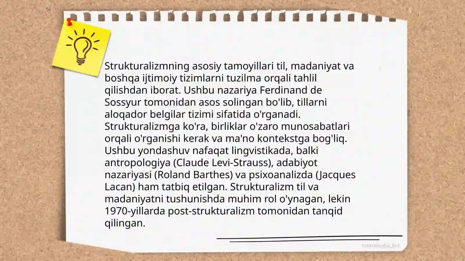 F. De Sossyur ta'limoti va strukturalizm 4