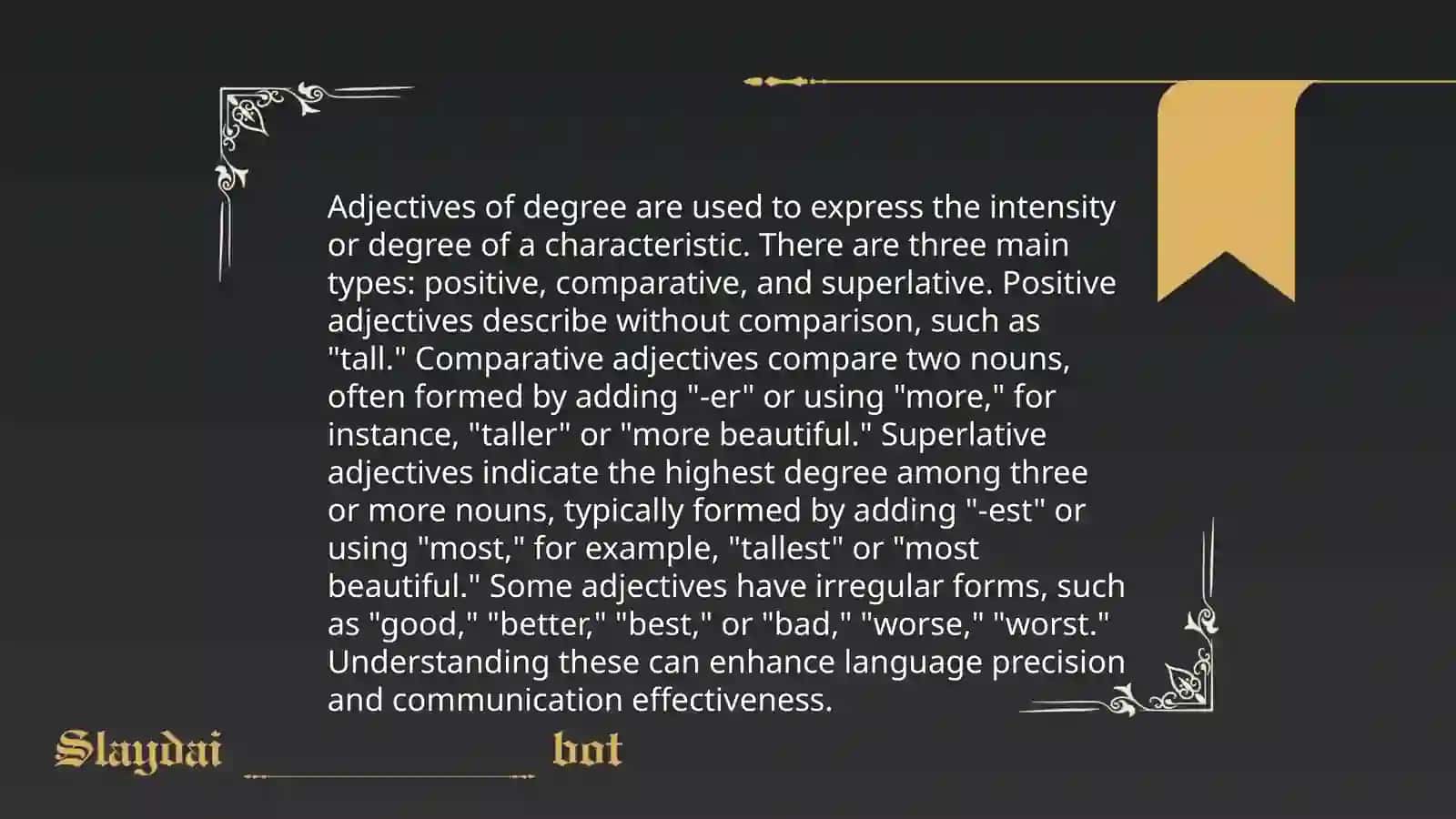 Adjective of degree 4
