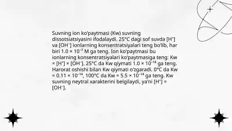 Suvning ion koʻpaytmasi 4
