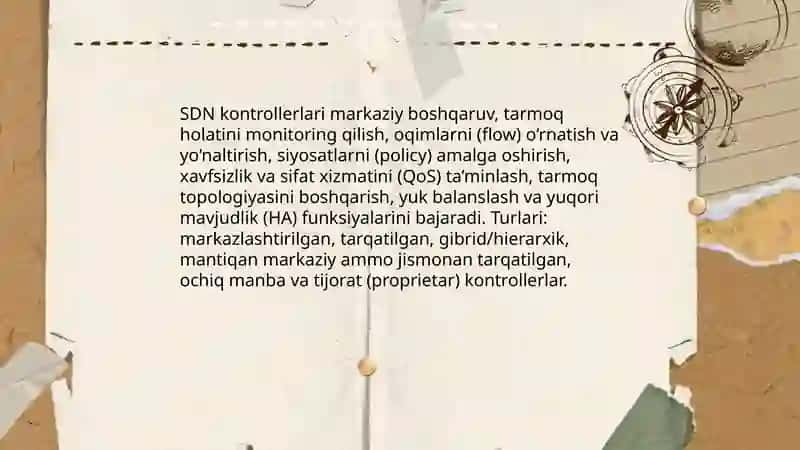 Dasturiy taminlangan tarmoqlar 4