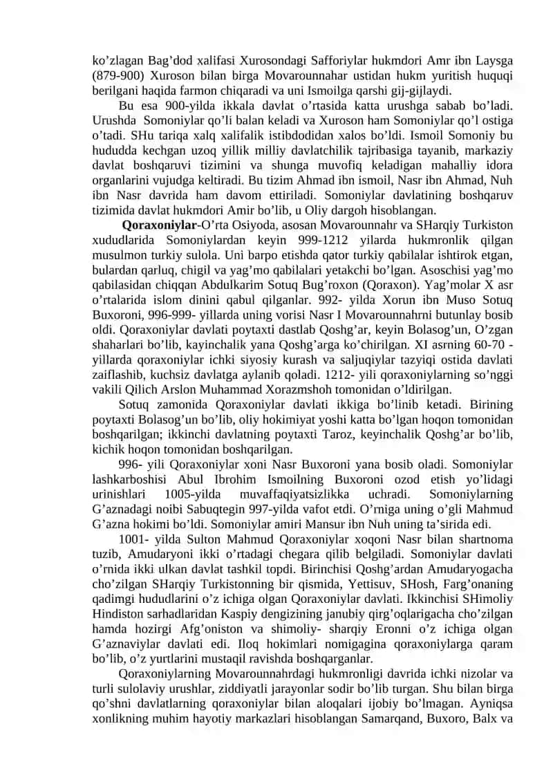 IX-XII asrlarda o’zbek davlatchiligi 4