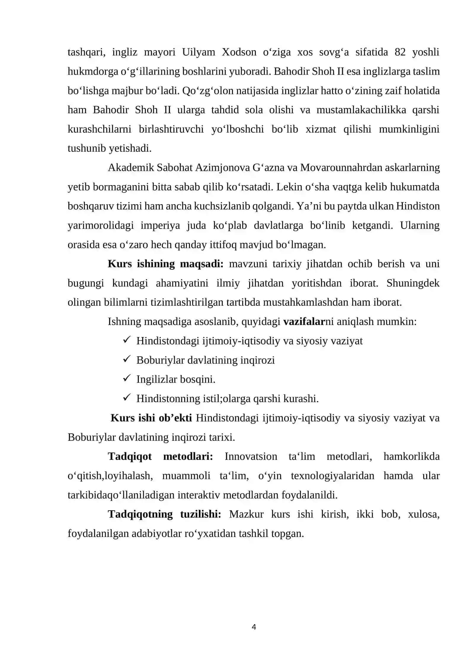 HINDISTONDAGI IJTIMOIY-IQTISODIY VA SIYOSIY VAZIYAT BOBURIYLAR DAVLATINING INQIROZI 4