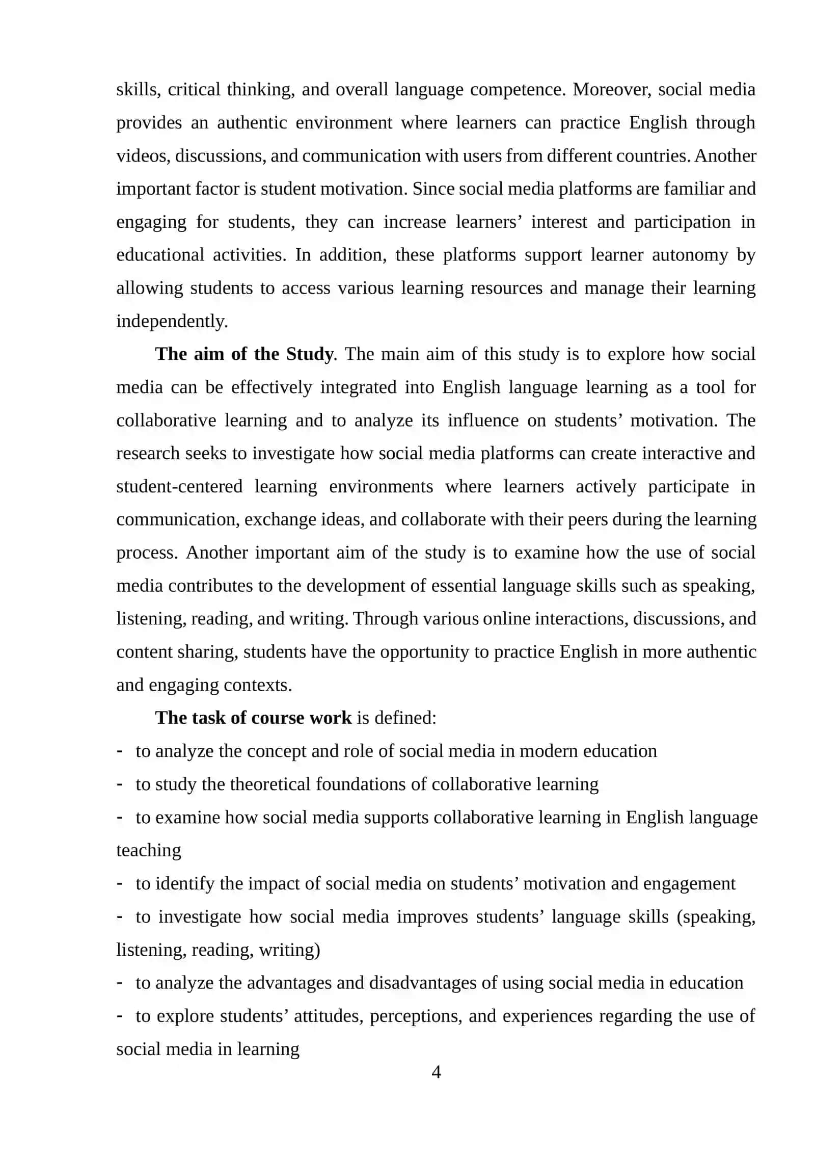 English Faculty - Course Work 4
