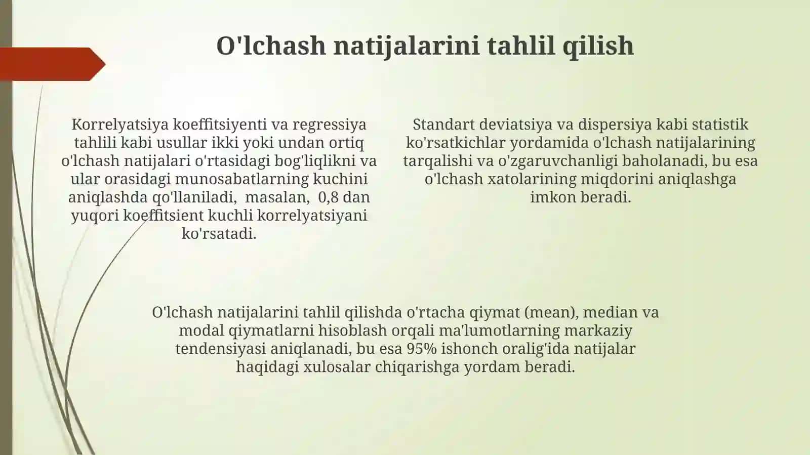 O'lchash jarayoni, o'lchash ob'yekti va sub'yekti 4