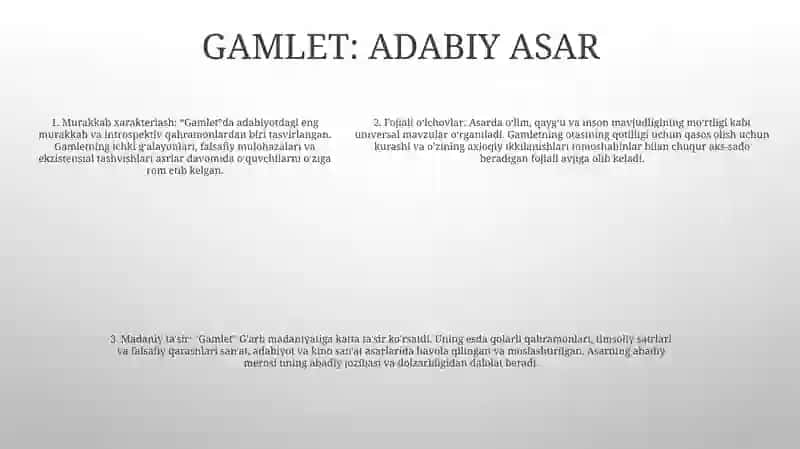 Uilliam Shekspir Va Uning "Hamlet" Asari 4