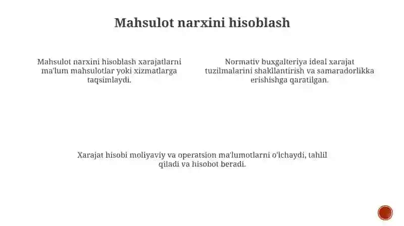 Xarajat Hisobi Umumiy Tamoyillari 4