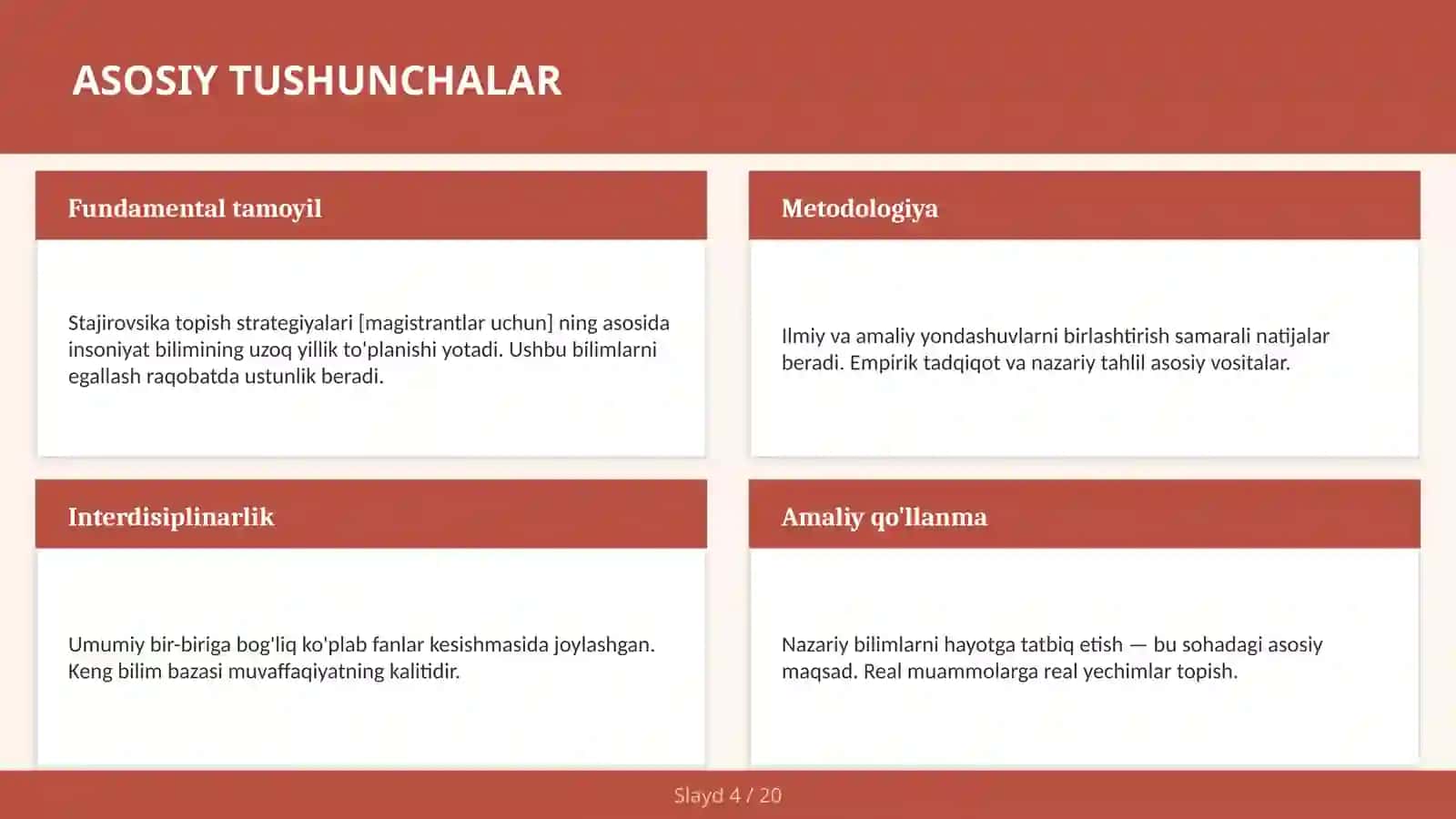 Stajirovsika topish strategiyalari [magistrantlar uchun] 4