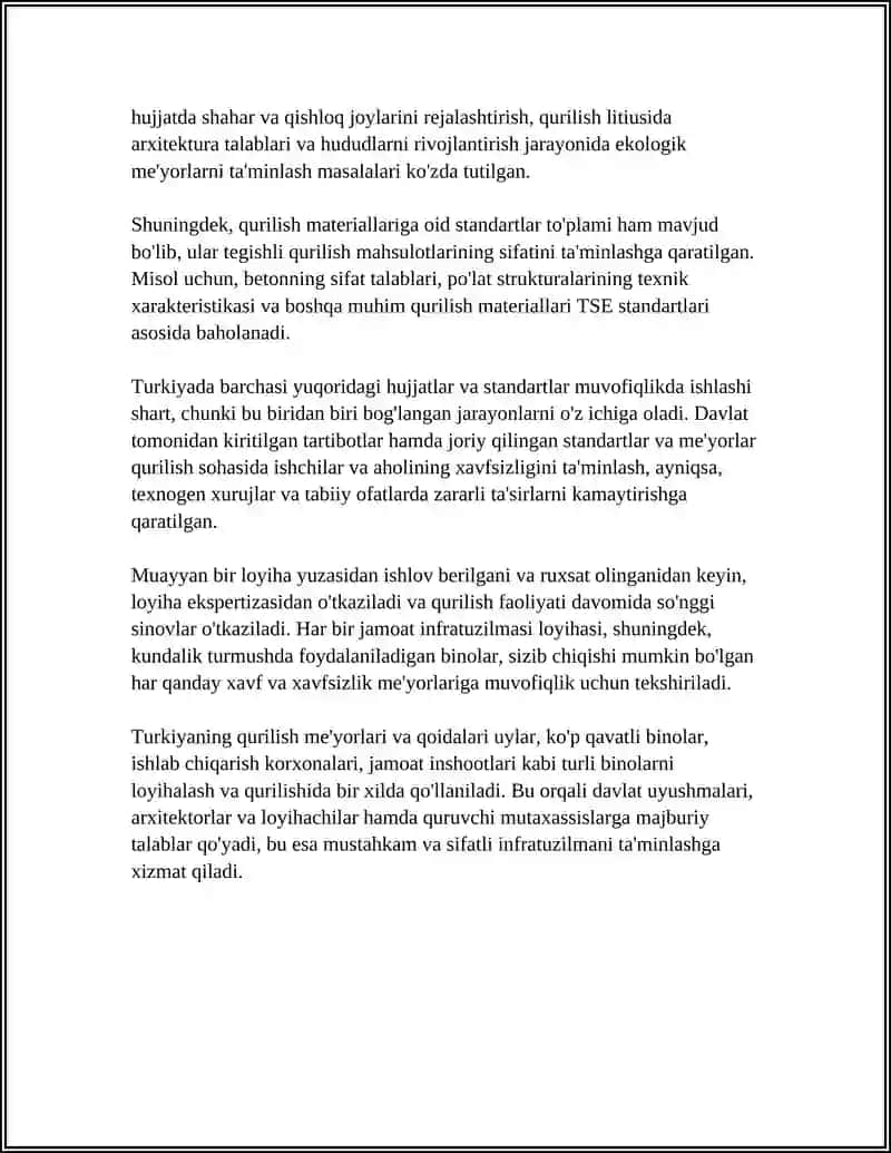 Turkiya Qurilish Meyorlari Qoidalari 4