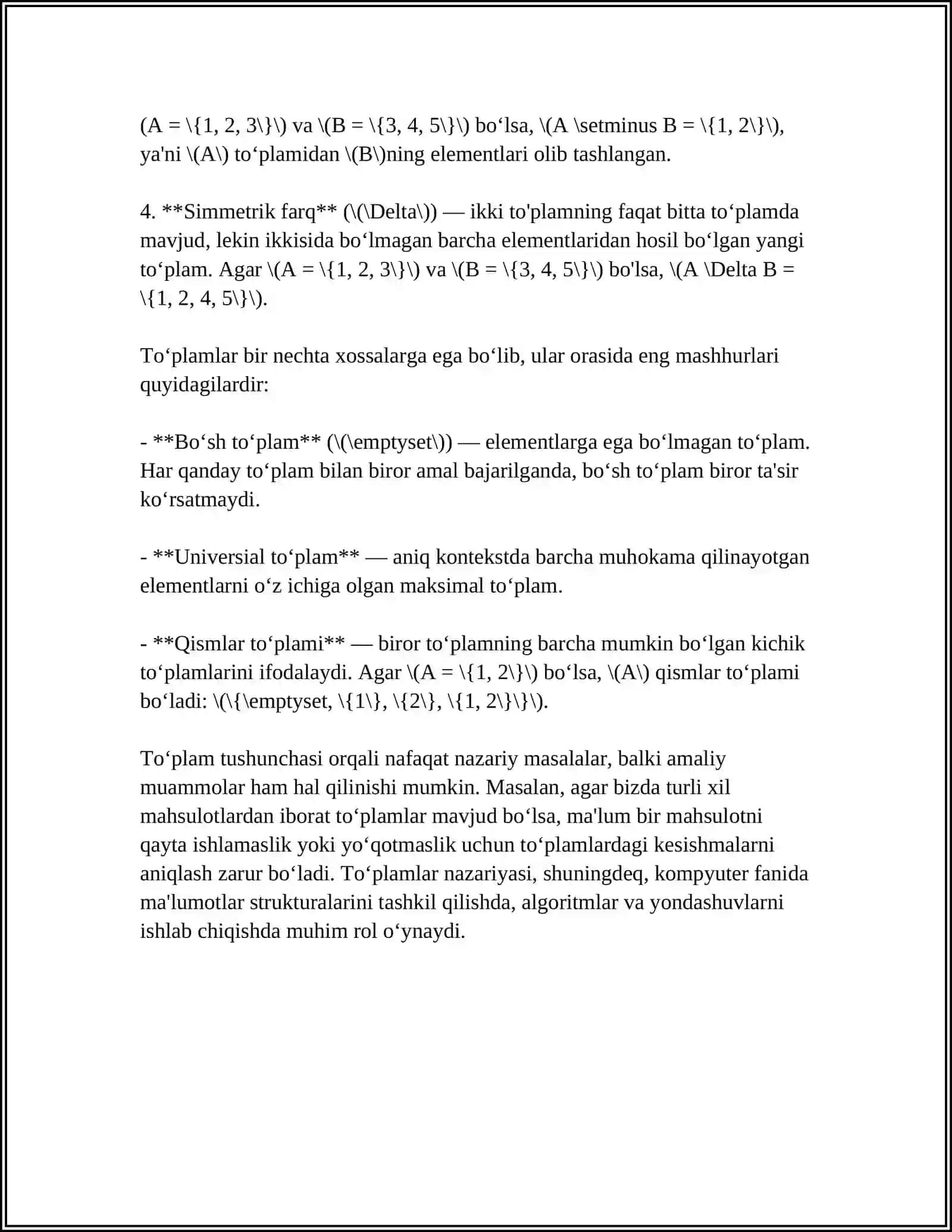 TOPLAMLAR 4