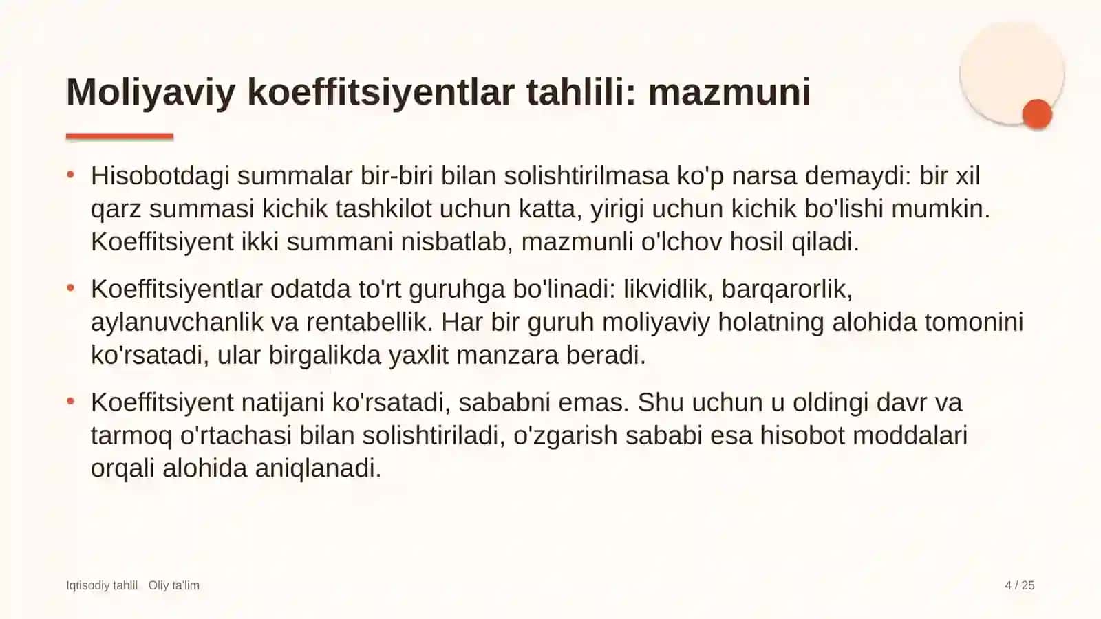 Davlat universitetlarida moliyaviy koeffitsiyentlar tahlili 4