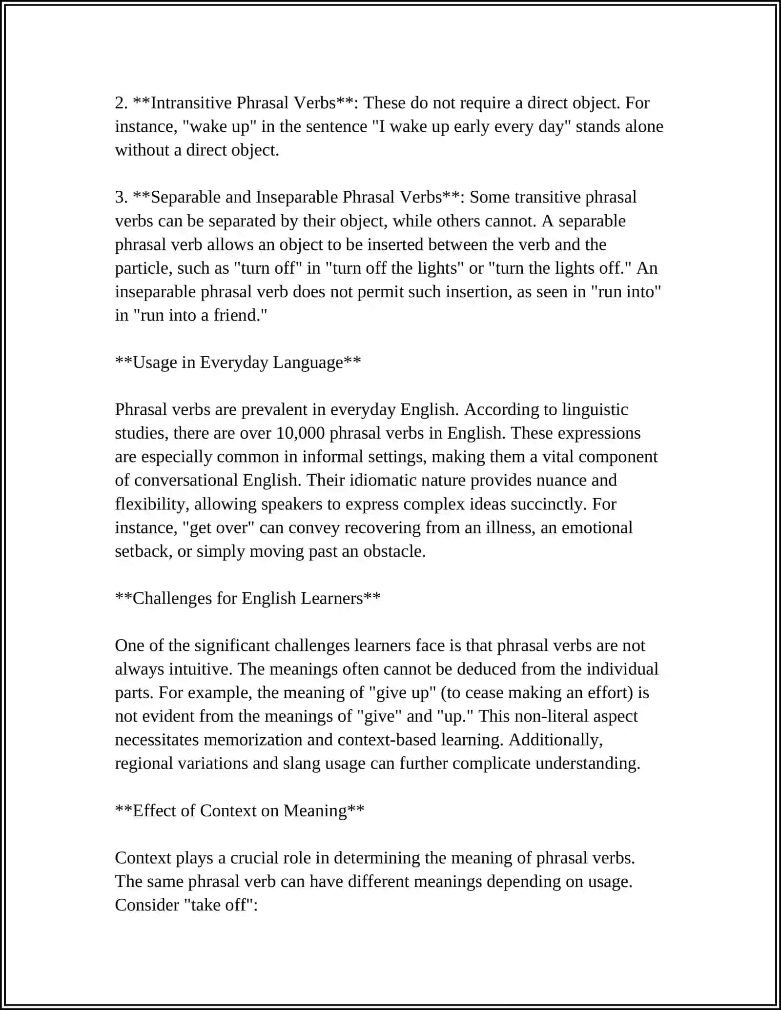 Introduction to Phrasal Verbs 4