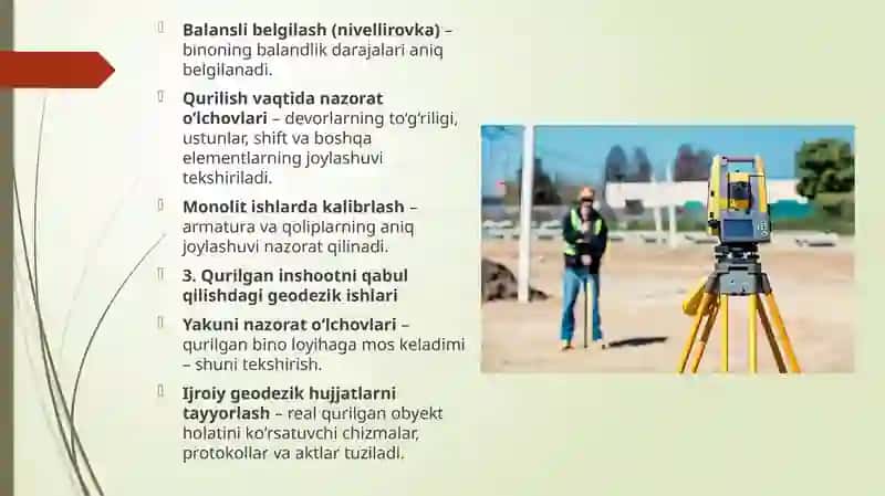 Bino va inshootlarni barpo etishdagi geodezik ishlar. 4