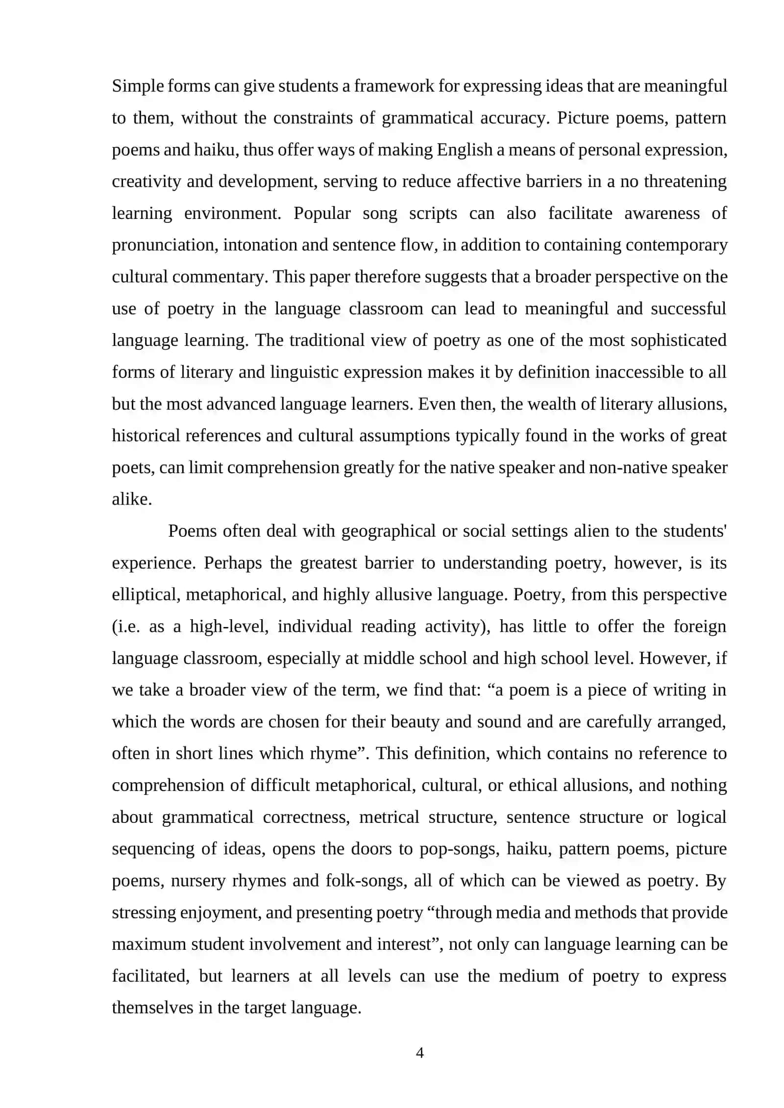 Course Paper: Requirements for a Foreign Language Lesson 4