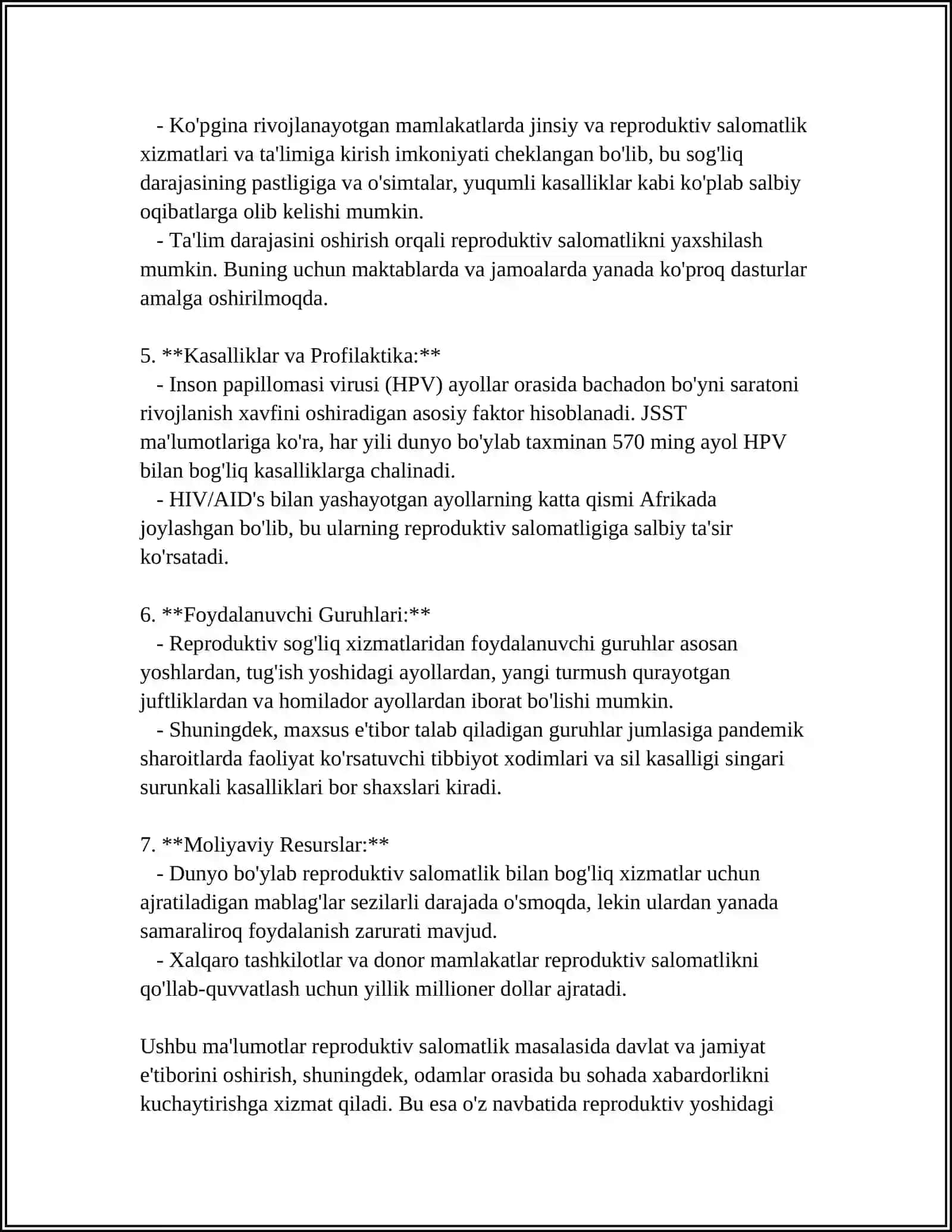 OILANI REJALASHTIRISH.REPRODUKTIV SALOMATLIK SIFATINI BELGILOVCHI OMILLAR 4