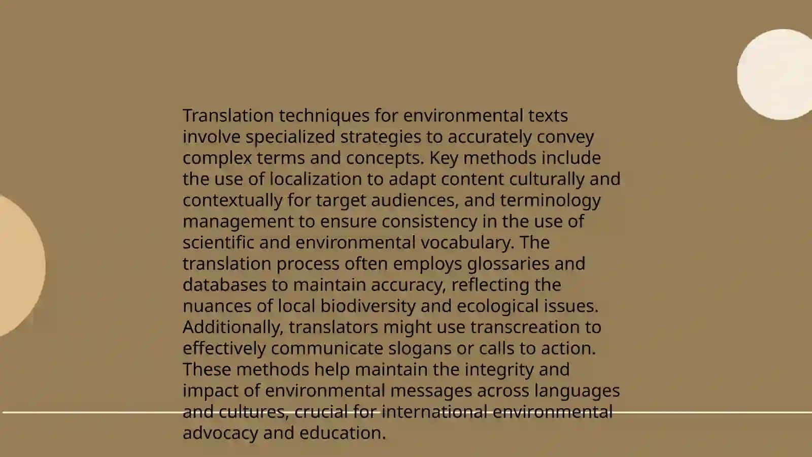 Translating Environment Terminology 4