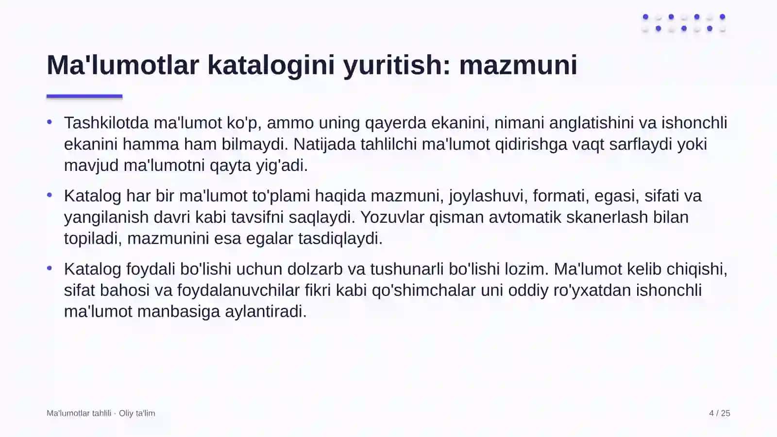 Vinochilik korxonalarida ma'lumotlar katalogini yuritish 4