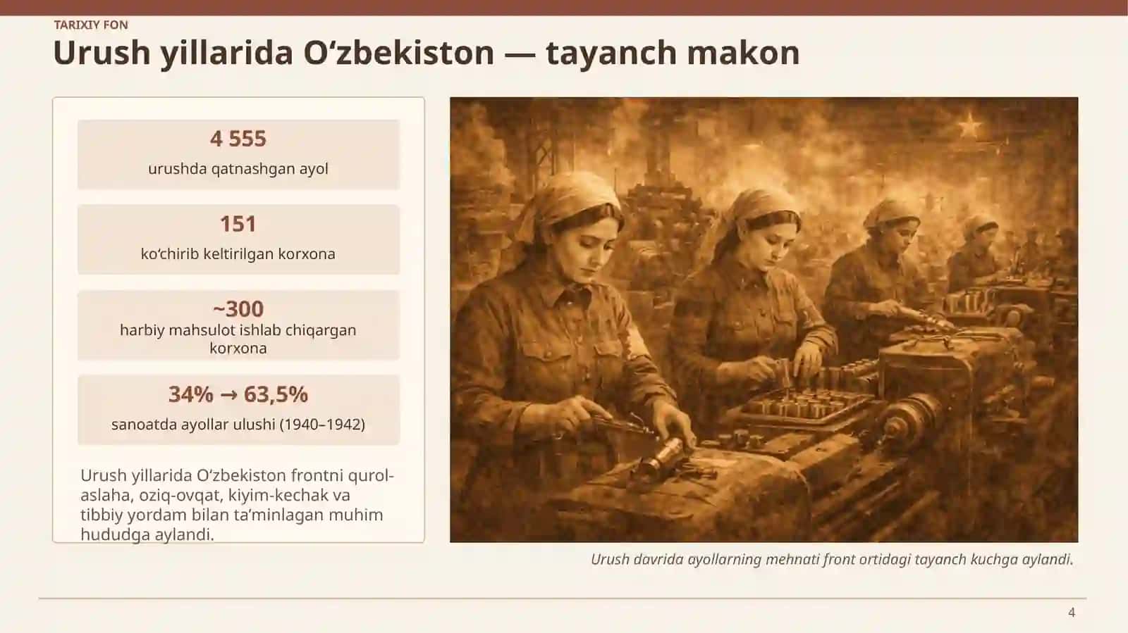 O‘zbek ayollarining frontdagi jasorati 4