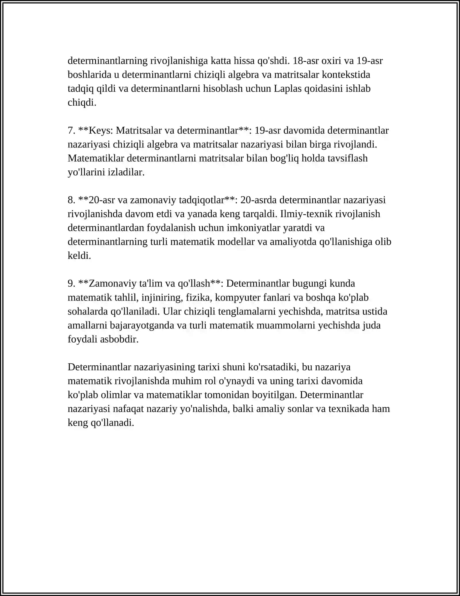 DETERMINANTLAR NAZARIYASI 4