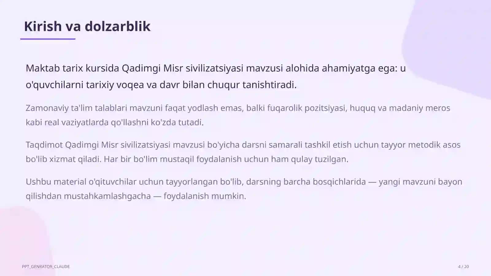 Qadimgi Misr sivilizatsiyasi (6-sinf) 4