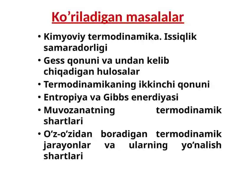 KIMYOVIY TERMODINAMIKA  ASOSLARI 4