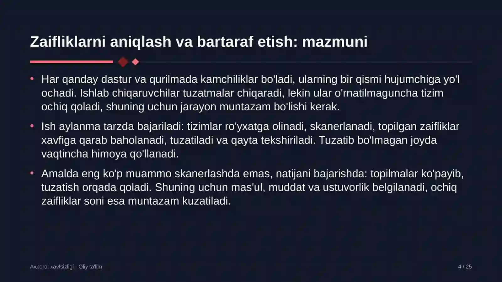 [Hakamlik sudlarida zaifliklarni aniqlash va bartaraf etish] 4
