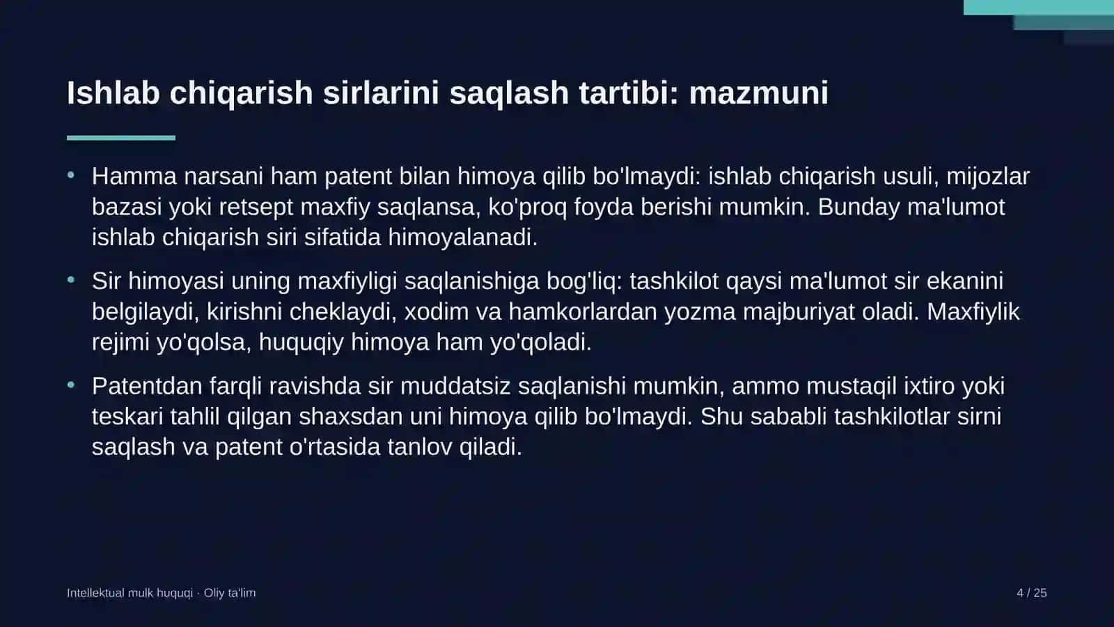 Yangiliklar saytlarida ishlab chiqarish sirlarini saqlash tartibi 4