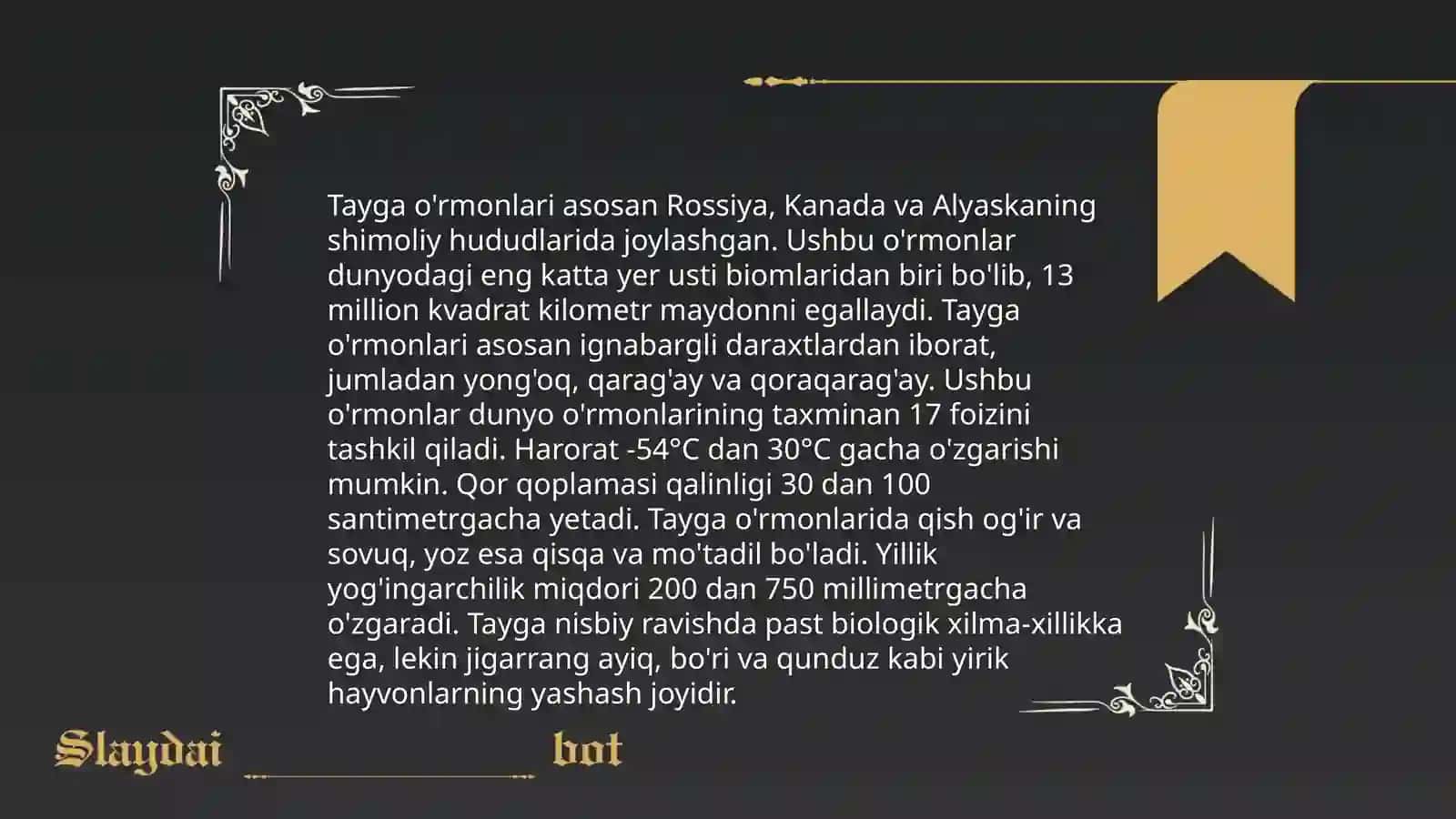 Tayga tabiat zonasi 4