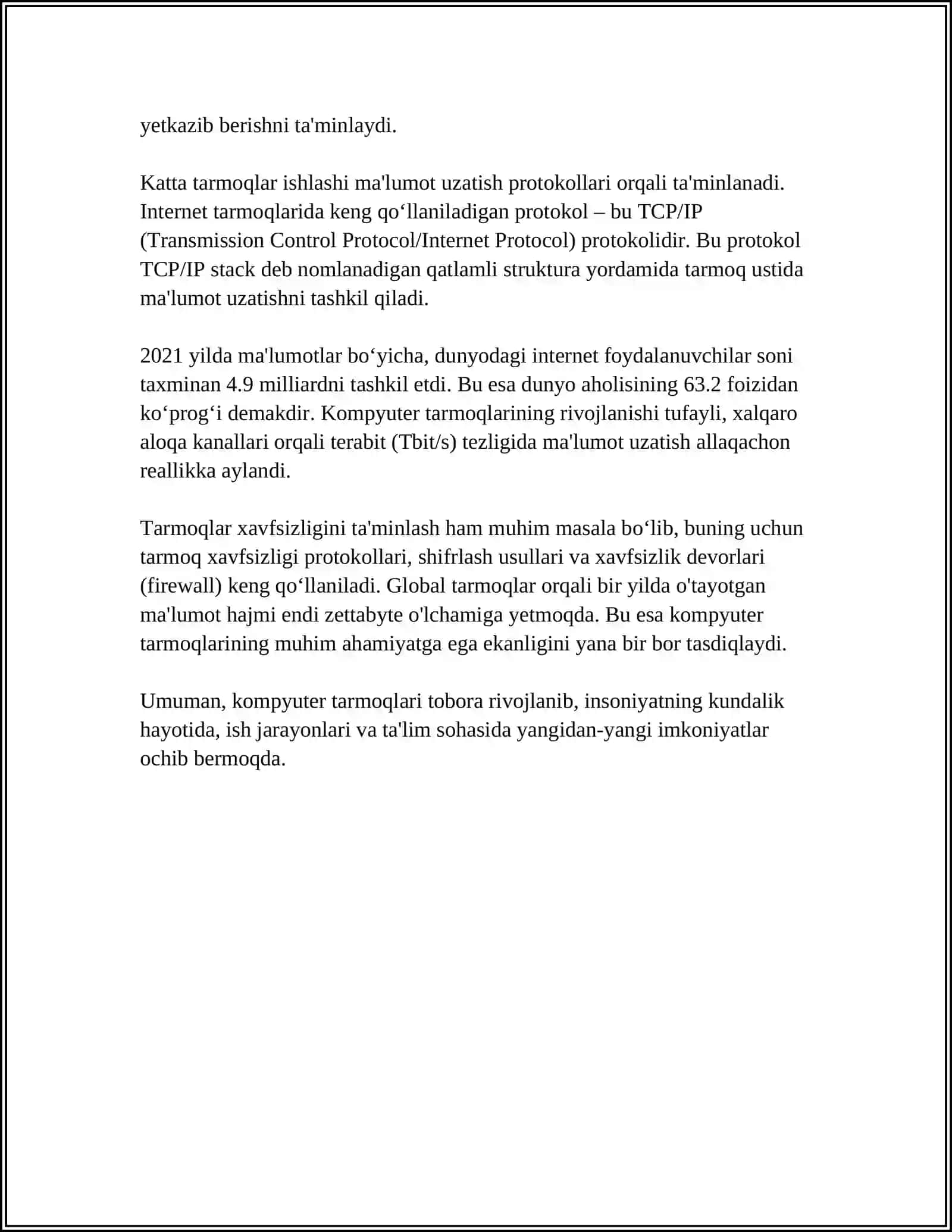 KOMPYUTER TARMOQLARI 4